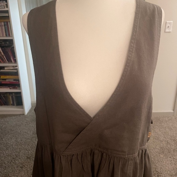 The Shanty Linen Overall Apron Dress Cottagecore Trad Baking Pinafore Classic - Picture 2 of 11